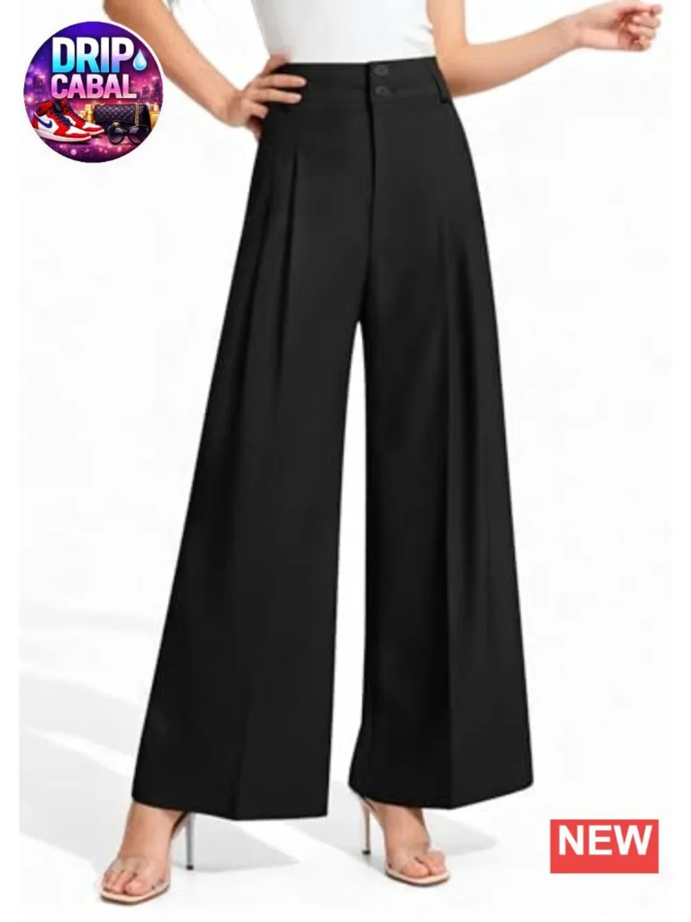 High Waisted Wide Leg Dress Pants Business Casual Trousers with Pockets